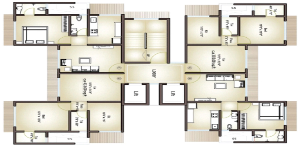 Floor Plan of MS Mody Mickeys Enclave in Malad West, Mumbai - Image 314838