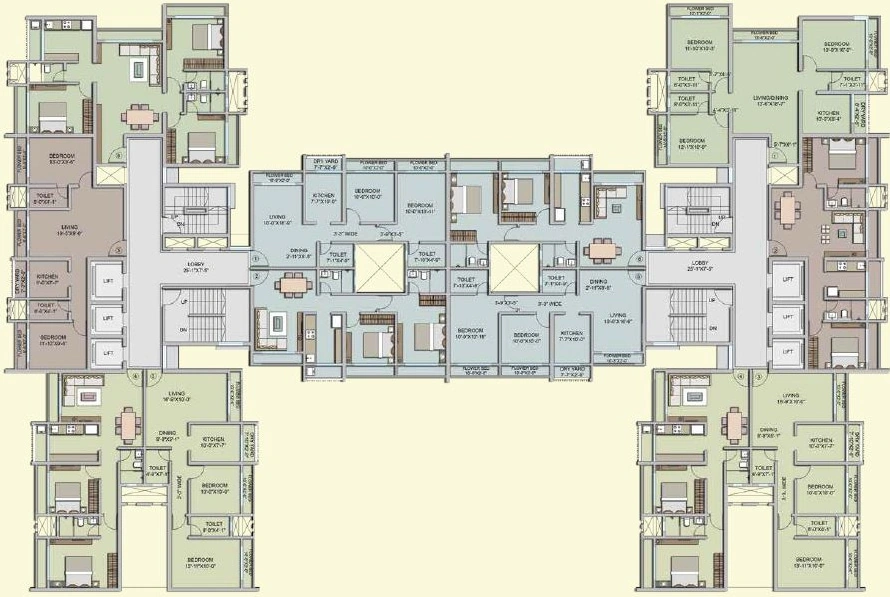 Floor Plan of Parikh Paradise Grandeur in Virar West, Palghar - Image 314910