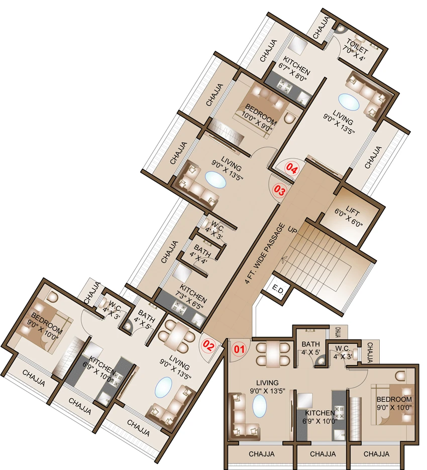 Floor Plan of Noviya Guru Krupa Heights in Ulwe, Navi Mumbai - Image 314980