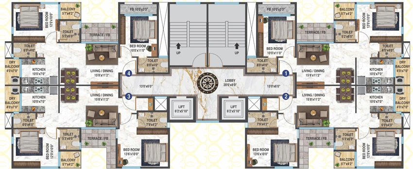 Floor Plan of Kumar Surbhi Sangeeta in Airoli, Navi Mumbai - Image 315023