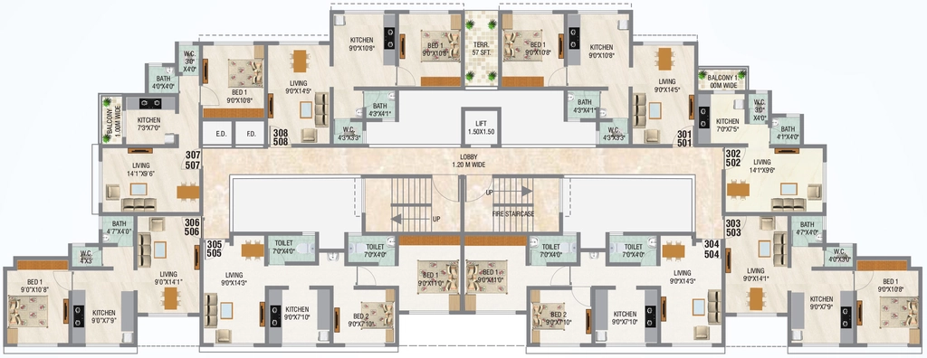Floor Plan of Happy Home in Taloja, Navi Mumbai - Image 315131