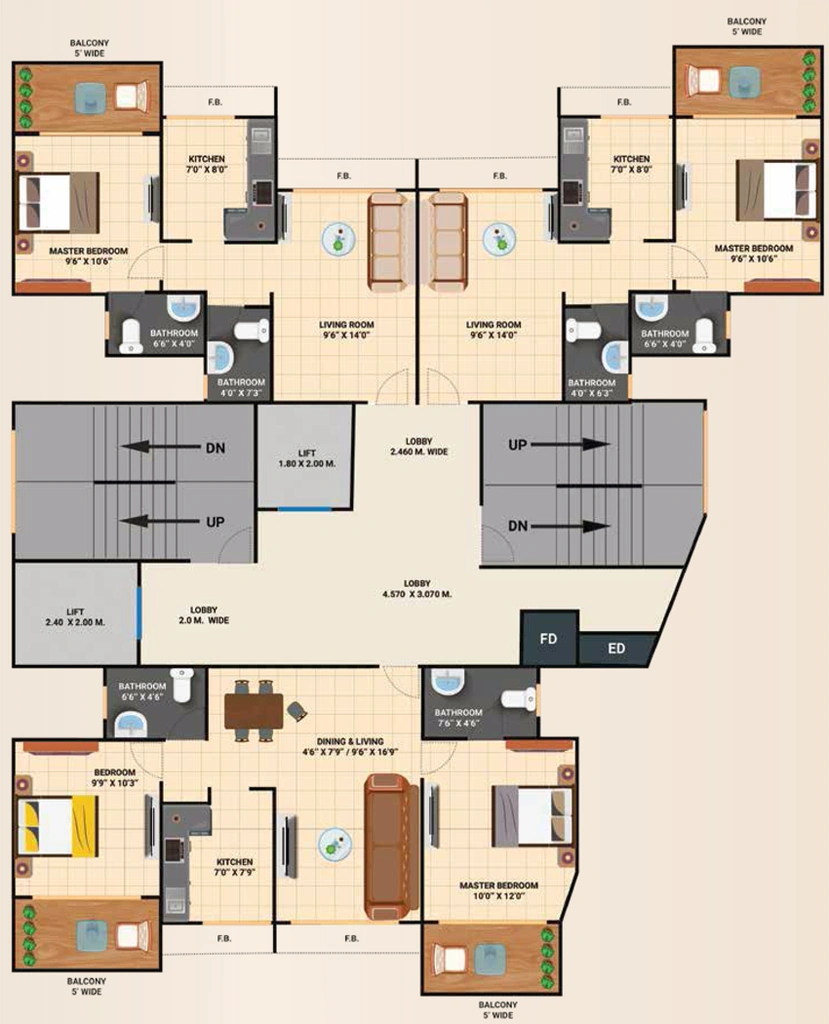 Floor Plan of Tharwanis Sky View in Kharghar, Navi Mumbai - Image 315147