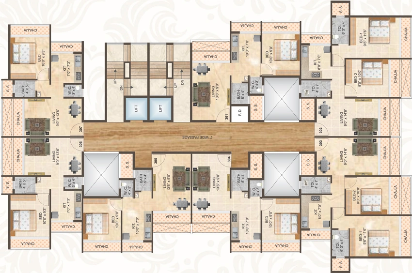 Floor Plan of Shree Uma Harmony in Dronagiri, Navi Mumbai - Image 315167