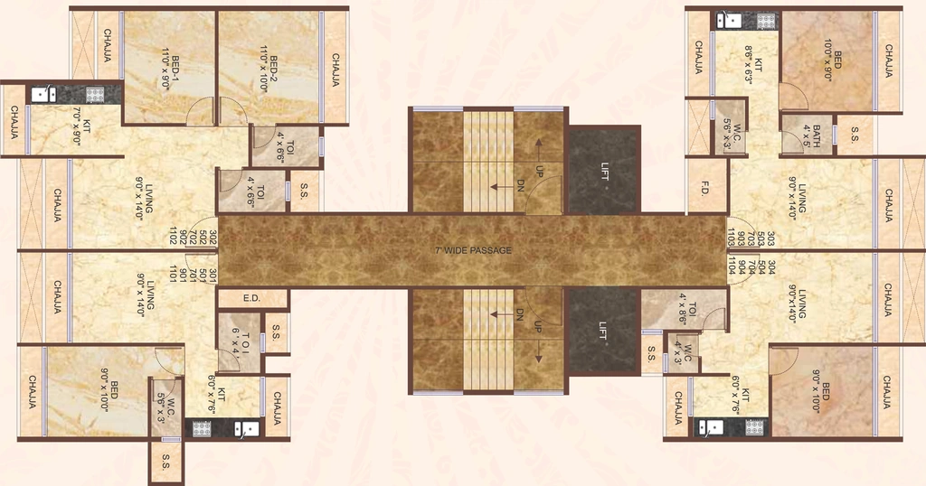 Floor Plan of Shree Uma Greens in Dronagiri, Navi Mumbai - Image 315173