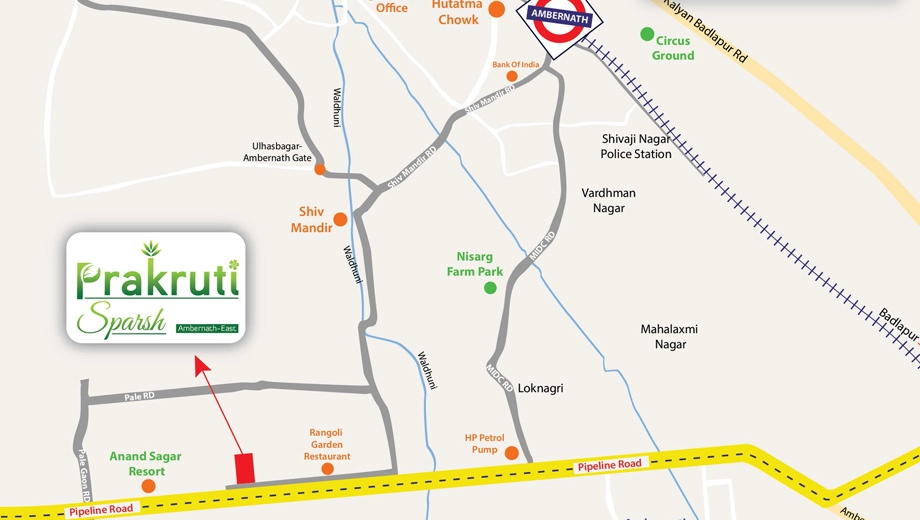 Location of Commercial Prakruti Sparsh in Ambernath East, Thane - Image 315370