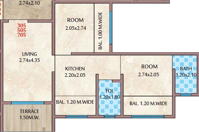 2 BHK Flat in Prakruti Sparsh in Ambernath East, Thane - Image 866790
