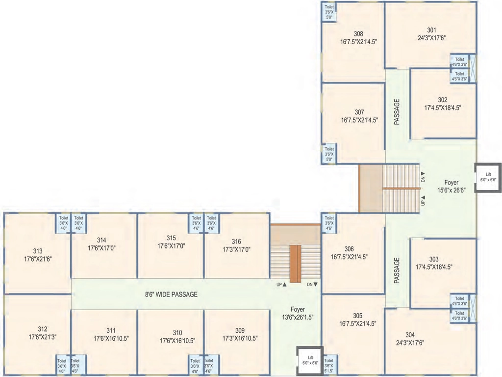 Floor Plan of Khyati Magnifico in Bodakdev, Ahmedabad - Image 315586