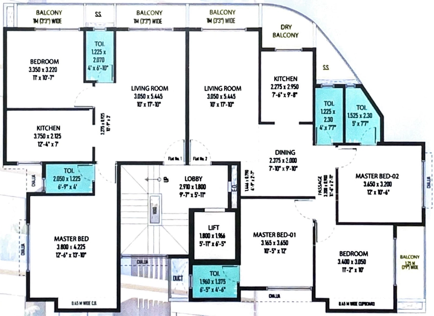 Floor Plan of Sun Regalia in Sanpada, Navi Mumbai - Image 315738