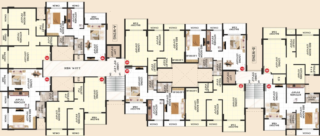 Floor Plan of Satyam Gulmohar Park in Taloja, Navi Mumbai - Image 315752
