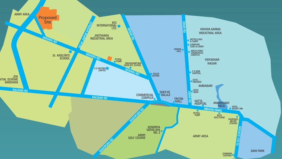 Location of Trimurtys Prime Arcade in Niwaru Road, Jaipur - Image 315797