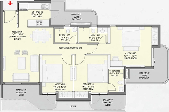 3 BHK Flat in Eldeco Ballads of Bliss in Yamuna Expressway, Greater Noida - Image 867343