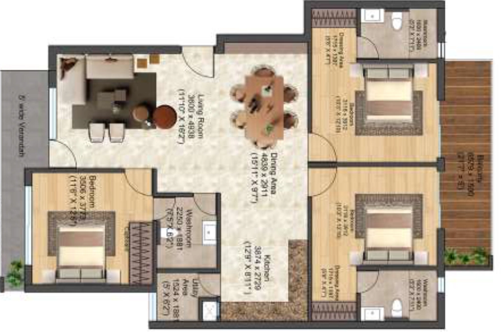 3 BHK Flat in Nimbus The Palm Village in Yamuna Expressway, Greater Noida - Image 867403