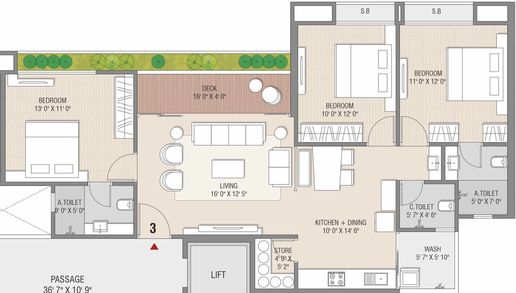 3 BHK Flat in Piramyd Altura in Pal, Surat - Image 867424