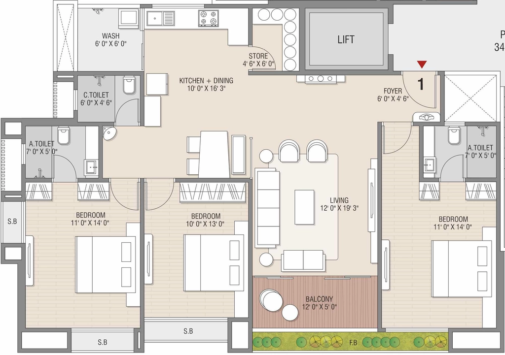 3 BHK Flat in Piramyd Altura in Pal, Surat - Image 867425