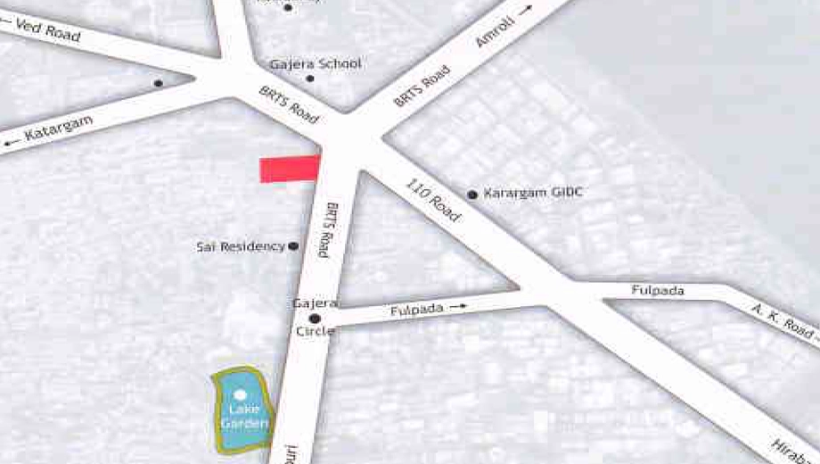 Location of Apple Square in Katargam, Surat - Image 316317