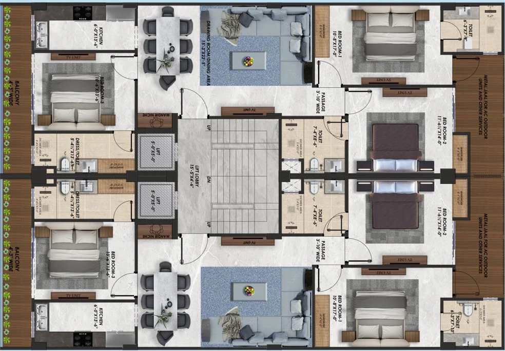Floor Plan of BH Homes in Sector 98, Faridabad - Image 316304