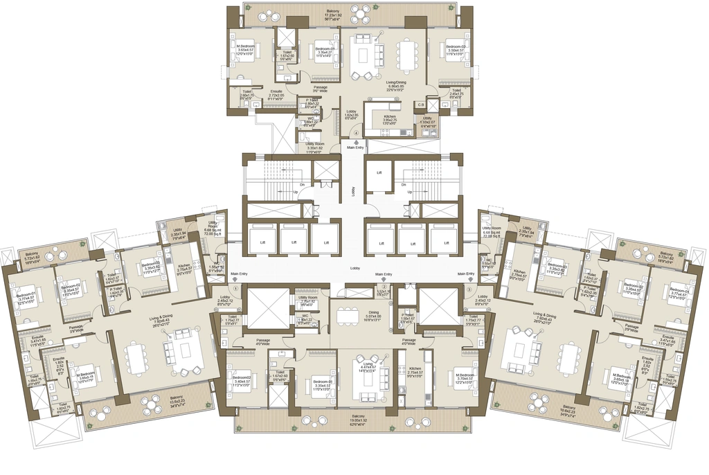 Floor Plan of L&T Green Reserve in Sector 128, Noida - Image 316416