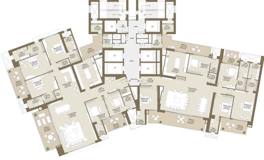 Floor Plan of L&T Green Reserve in Sector 128, Noida - Image 316417