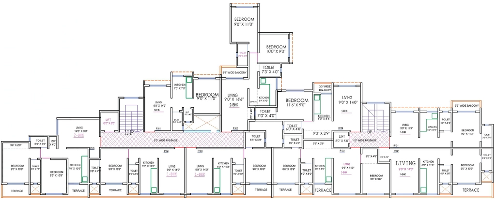 Floor Plan of Vardaan Heritage in Boisar East, Palghar - Image 316588
