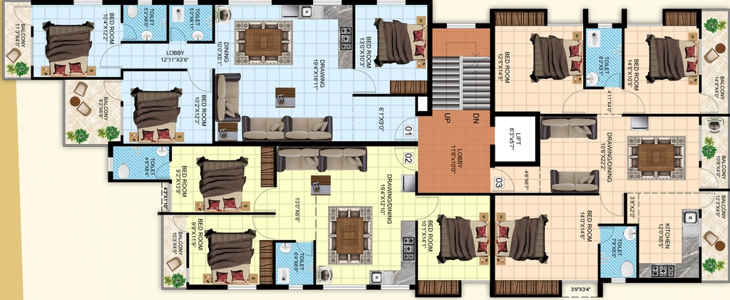 Floor Plan of Eklavya Kashi Enclave in Pundag, Ranchi - Image 316621