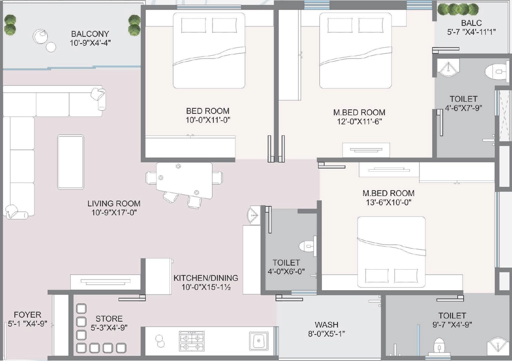 3 BHK Flat in Basil Vraj Vihar in Alkapuri, Vadodara - Image 868024