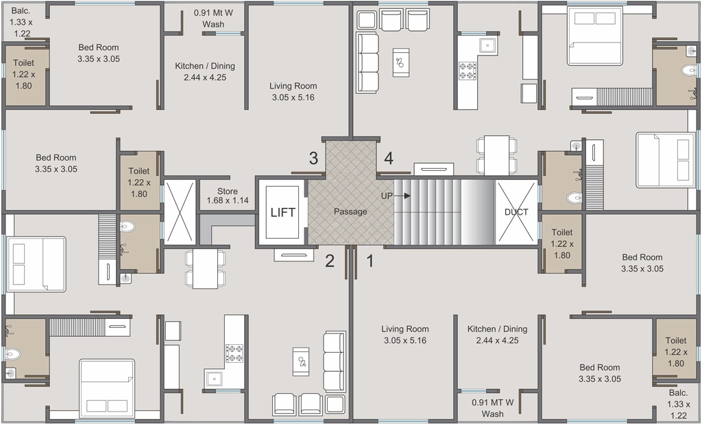 Floor Plan of Gajanan Vraj Vihar in Bhayli, Vadodara - Image 316669