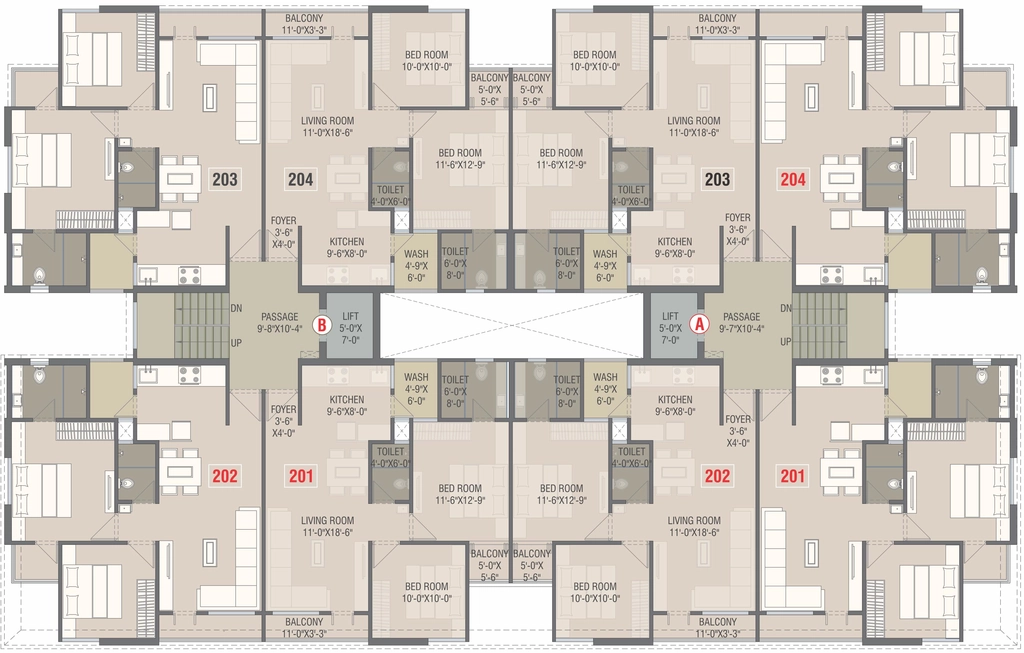 Floor Plan of Om Stonegate in Bhayli, Vadodara - Image 316678