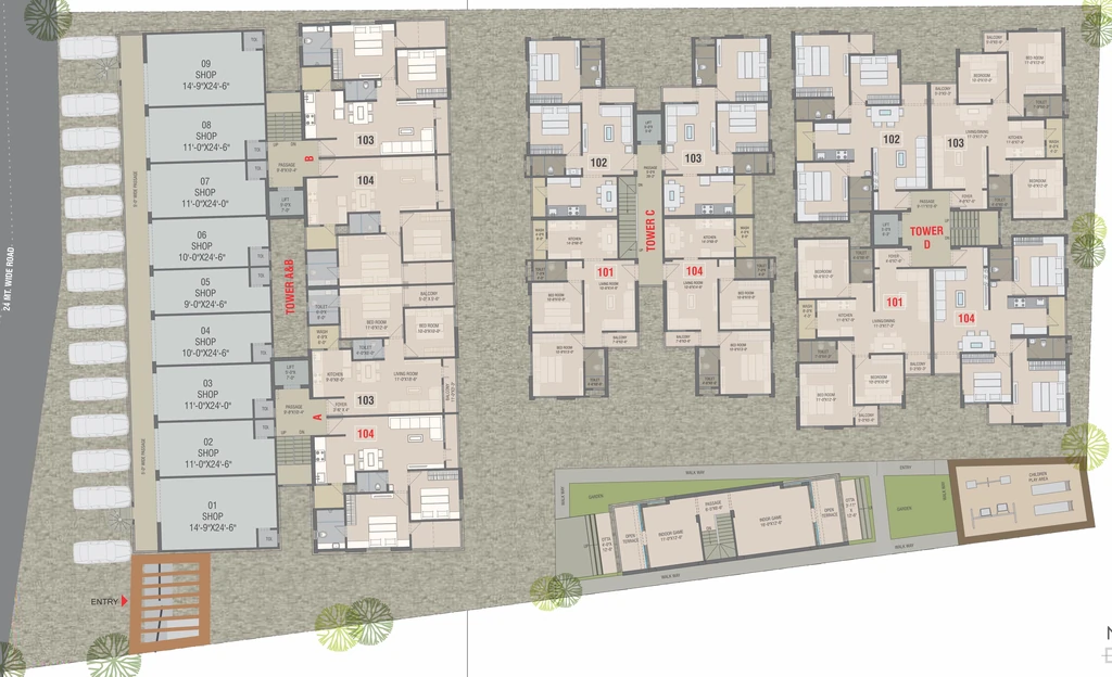 Master Plan of Om Stonegate in Bhayli, Vadodara - Image 316679