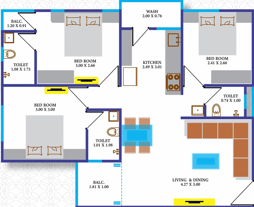 3 BHK Flat in Wallman Sukhdham Park View in Waghodia Road, Vadodara - Image 868033