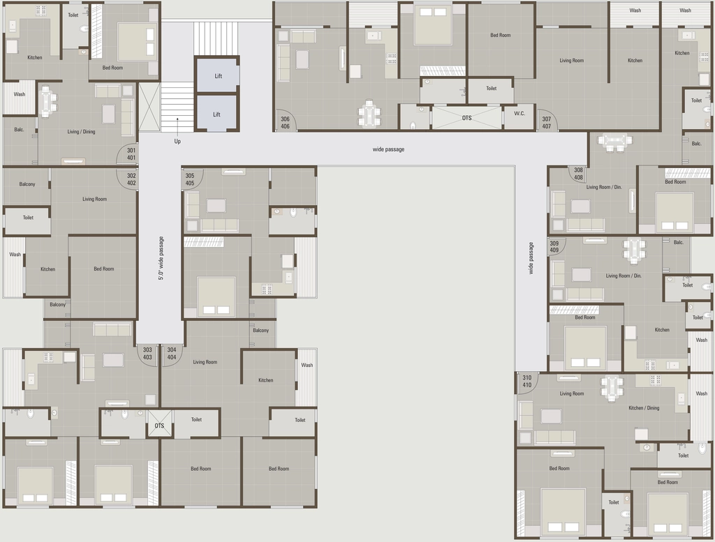 Floor Plan of Anjani Sunrise Prima in Manjalpur, Vadodara - Image 316792