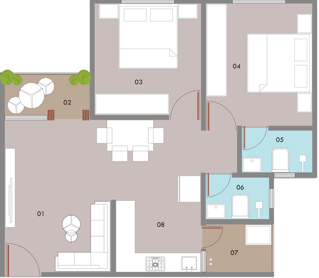 2 BHK Flat in Icon Sunrise Residency in Tandalja, Vadodara - Image 868060