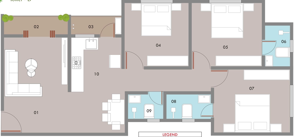 3 BHK Flat in Icon Sunrise Residency in Tandalja, Vadodara - Image 868061