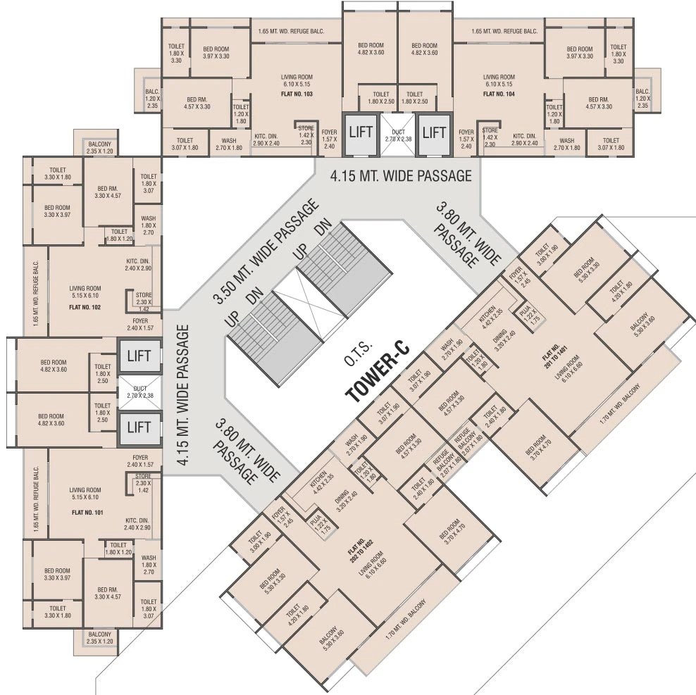 Floor Plan of Survi Pristine in Manjalpur, Vadodara - Image 316829
