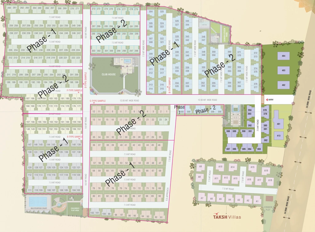 Master Plan of Taksh Aura Phase 3 in Waghodia Road, Vadodara - Image 317228