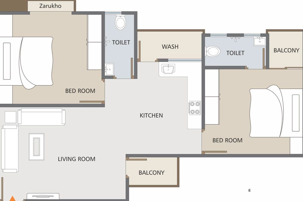 2 BHK Flat in Shiv Tattvam Residence in Dandia Bazar, Vadodara - Image 868295