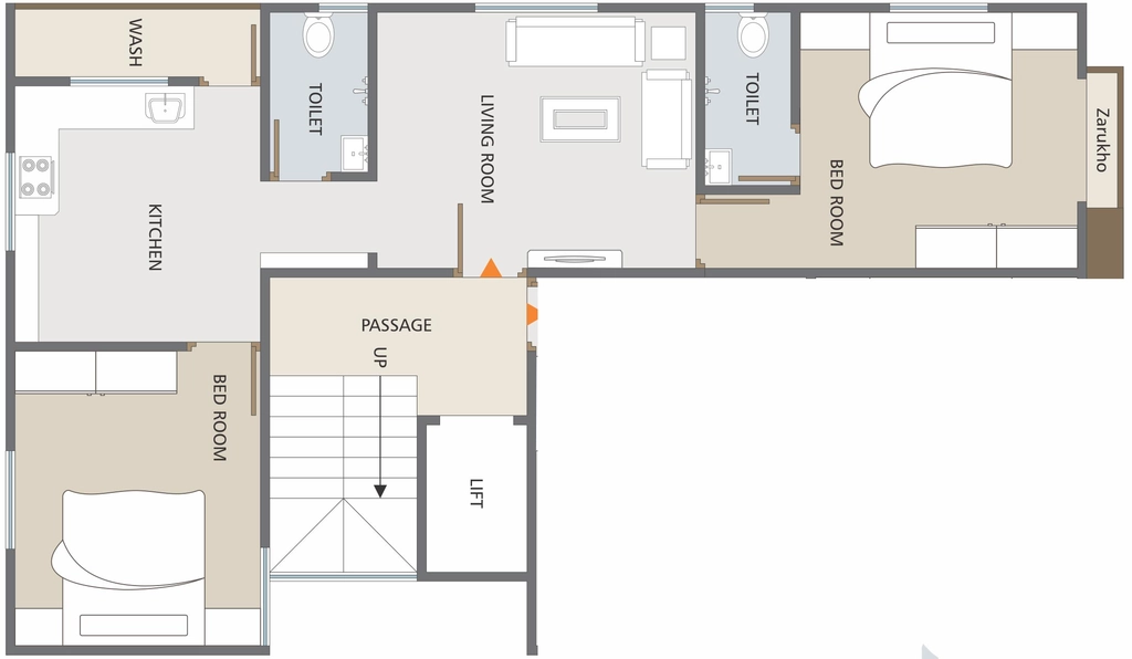 2 BHK Flat in Shiv Tattvam Residence in Dandia Bazar, Vadodara - Image 868296