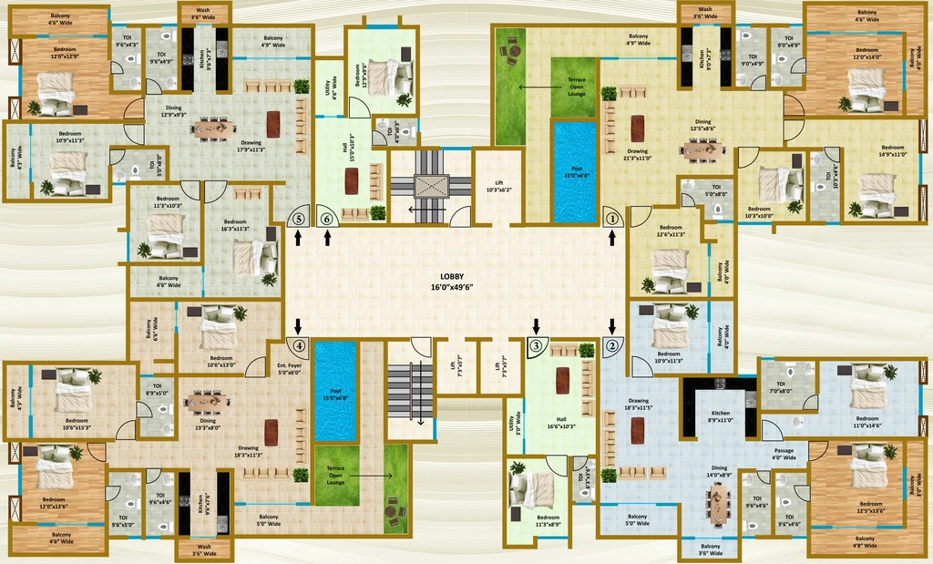 Floor Plan of Bijay Swapan Lok in Bariatu, Ranchi - Image 317013