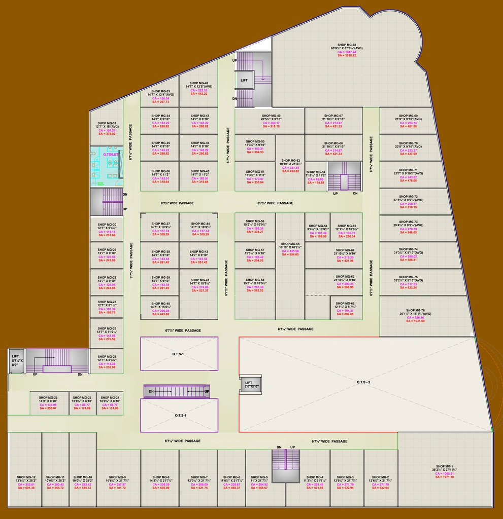 Floor Plan of Raajmahal AC Mall in Punagam, Surat - Image 317248