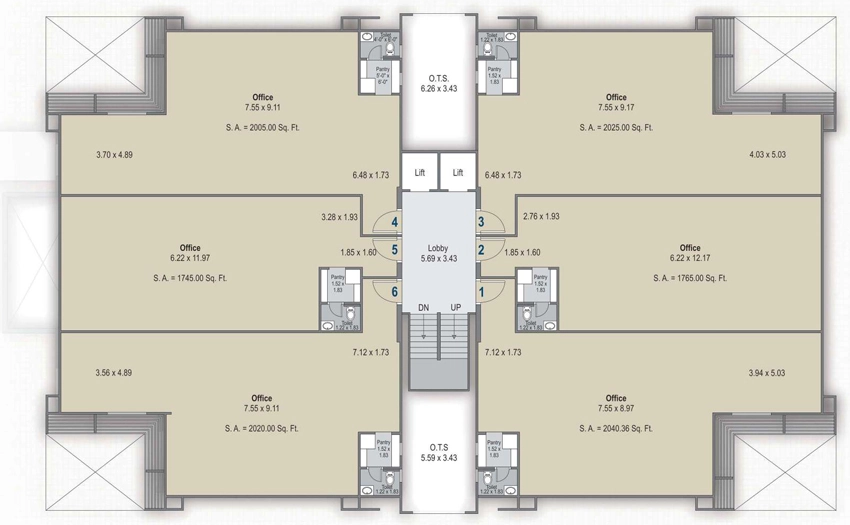 Floor Plan of Shivalik Avenue in Khatodra, Surat - Image 317275