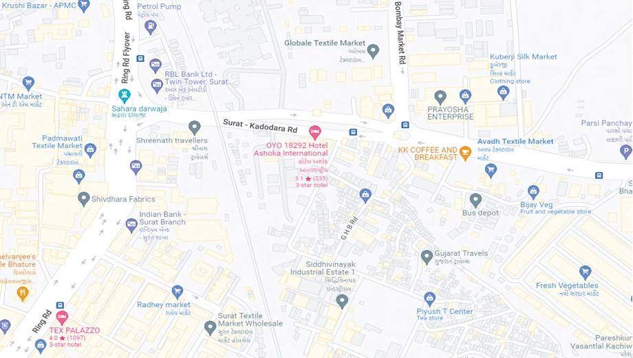 Location of Vishnu Vinayak Textile Market in Umarwada, Surat - Image 317300