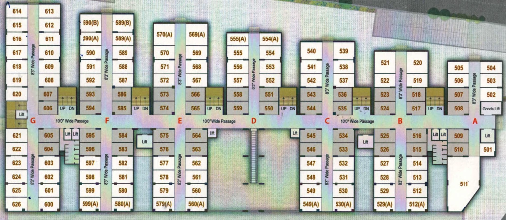 Floor Plan of Avadh Textile Market in Umarwada, Surat - Image 317408