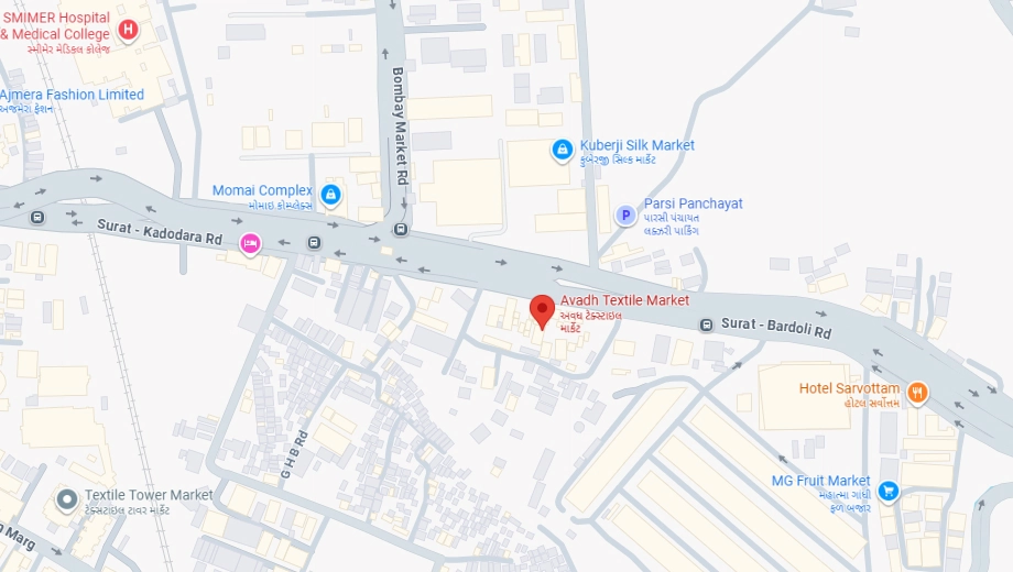 Location of Avadh Textile Market in Umarwada, Surat - Image 317411