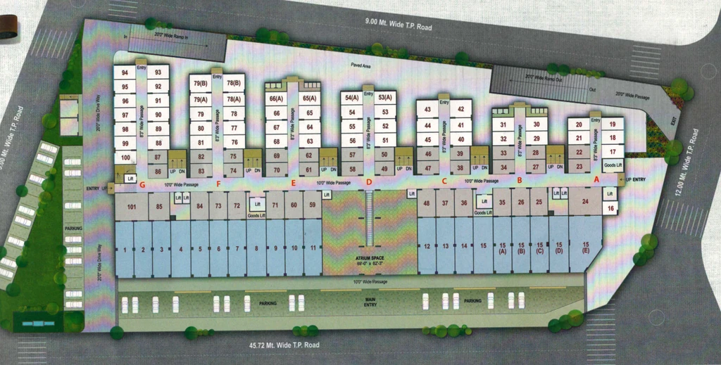 Master Plan of Avadh Textile Market in Umarwada, Surat - Image 317410