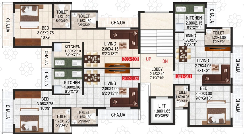 Floor Plan of Era Divine in Ulwe, Navi Mumbai - Image 317573