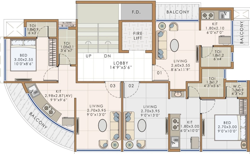 Floor Plan of AP Imperial in Panvel, Navi Mumbai - Image 317579
