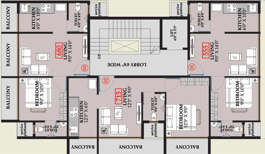 Floor Plan of AV Siddhivinayak Apartments in Dronagiri, Navi Mumbai - Image 317587