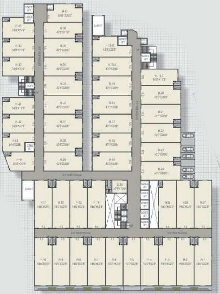 Floor Plan of Raghuvir Celeum Center in Kumbhariya, Surat - Image 317628