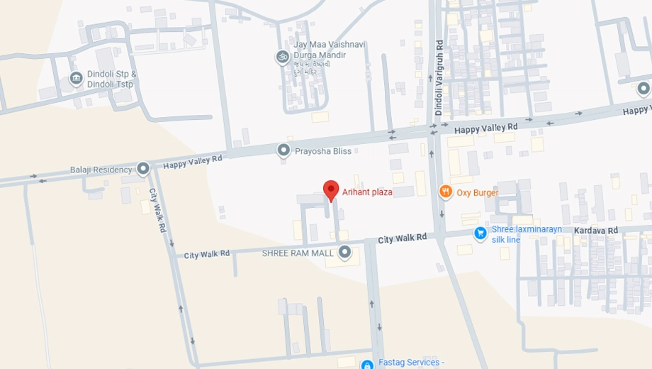 Location of Anadh Arihant Plaza in Dindoli, Surat - Image 317708