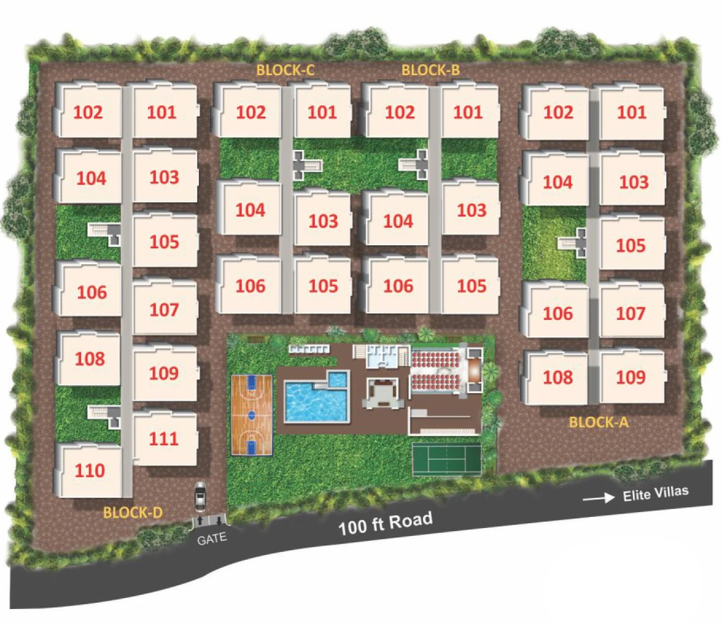 Master Plan of Elite Blossom Heights in Kollur, Hyderabad - Image 317782