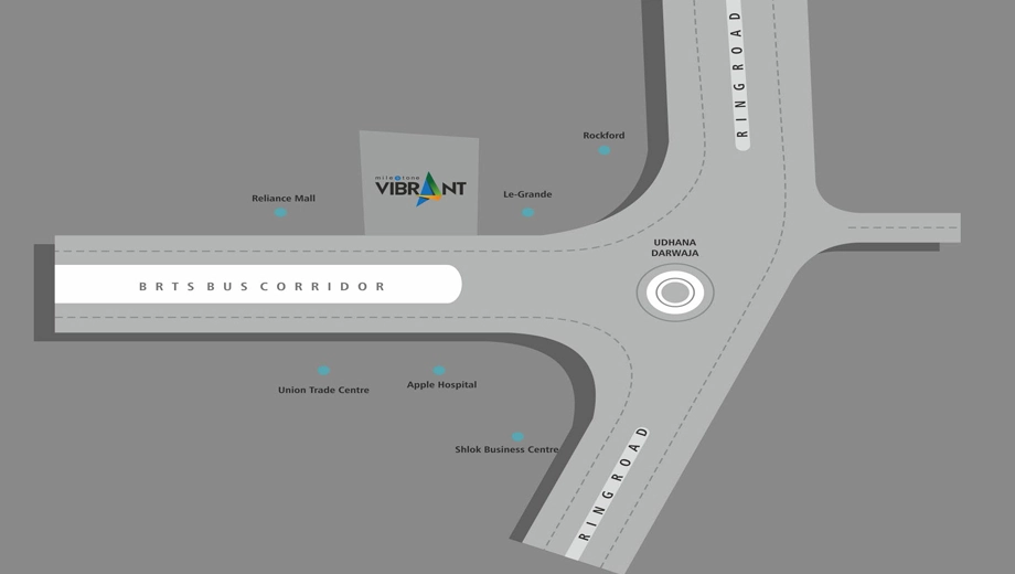 Location of Milestone Vibrant in Udhana Darwaja, Surat - Image 317946